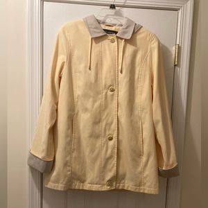 FSLimited size S all weather yellow with gray trim hooded jacket